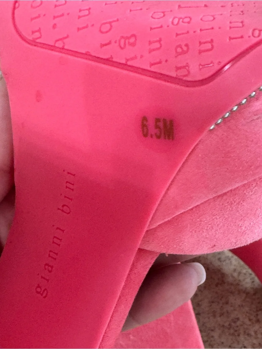 Gianni Bini Otten Pink Suede Ankle Strap Platform Heels 6.5 Fabric Zip